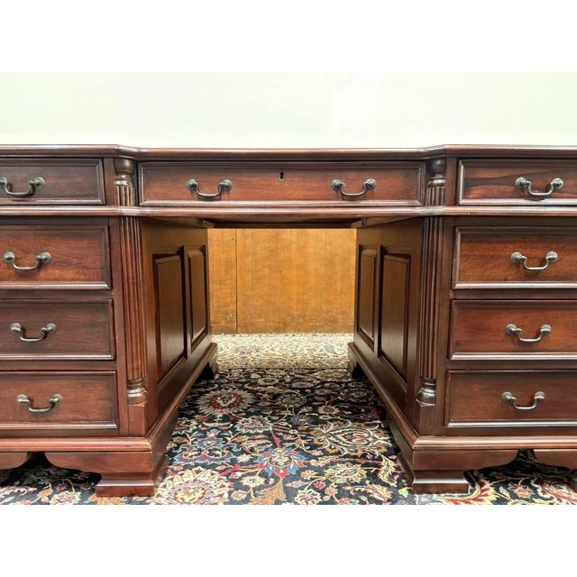 English Chesterfield Partners Desk For Sale - Image 10 of 18