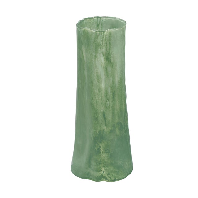 Green Jamie Young Sequoia Green Glass Decorative Vase, Small For Sale - Image 8 of 8
