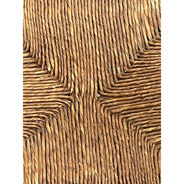 Antique English Jacobean Style Country Woven Rush Seat Stool With Bobbin Legs For Sale - Image 16 of 16