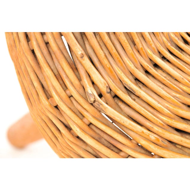 Mid 20th Century Wicker Three Leg Stool in the Style of Tony Paul For Sale - Image 15 of 15