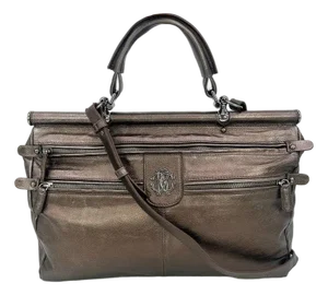 Mid 20th Century Roberto Cavali Metallic Bronze Leather Diva Bag