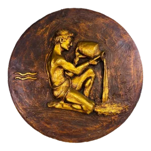 Mid Century Modern Classical Style Figural Wall Sculpture.