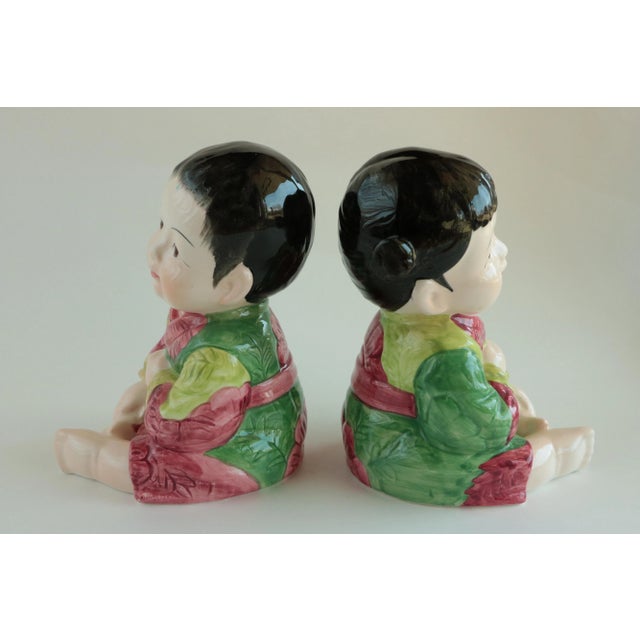 Figurative Vintage Chinese Porcelain Children - Famille Rose Boy & Girl For Sale - Image 3 of 8