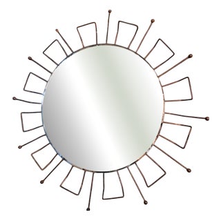 Vintage Danish Mirror with Brass Frame, 1960 For Sale