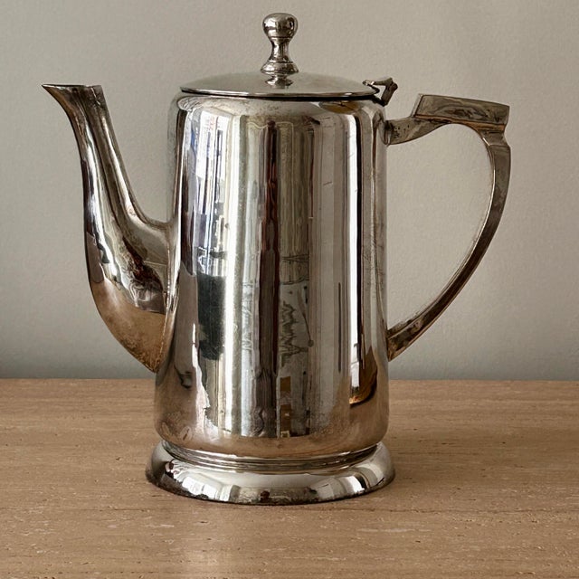Mid-Century Modern Vintage Mid-Century Modern Silver Plate Hotel Silver Coffee Pot / Hot Water Server For Sale - Image 3 of 8