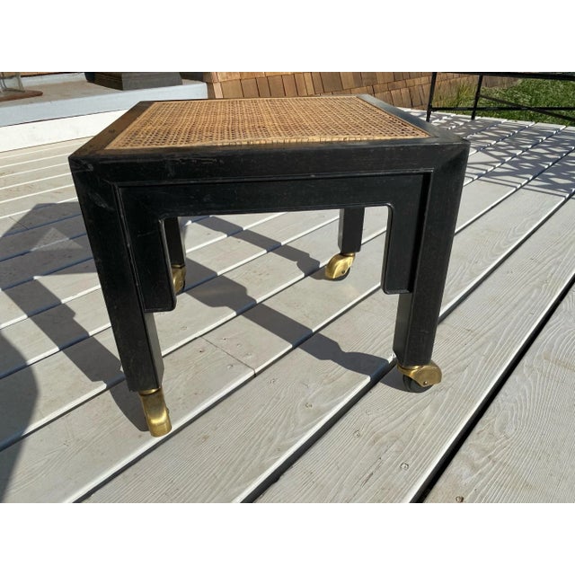 1950s Mid Century Caned Mini Table For Sale - Image 4 of 6