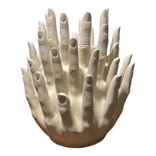 Surrealist “Touching” Vitruvian Collection Finger Candle Holder by Tms For Sale