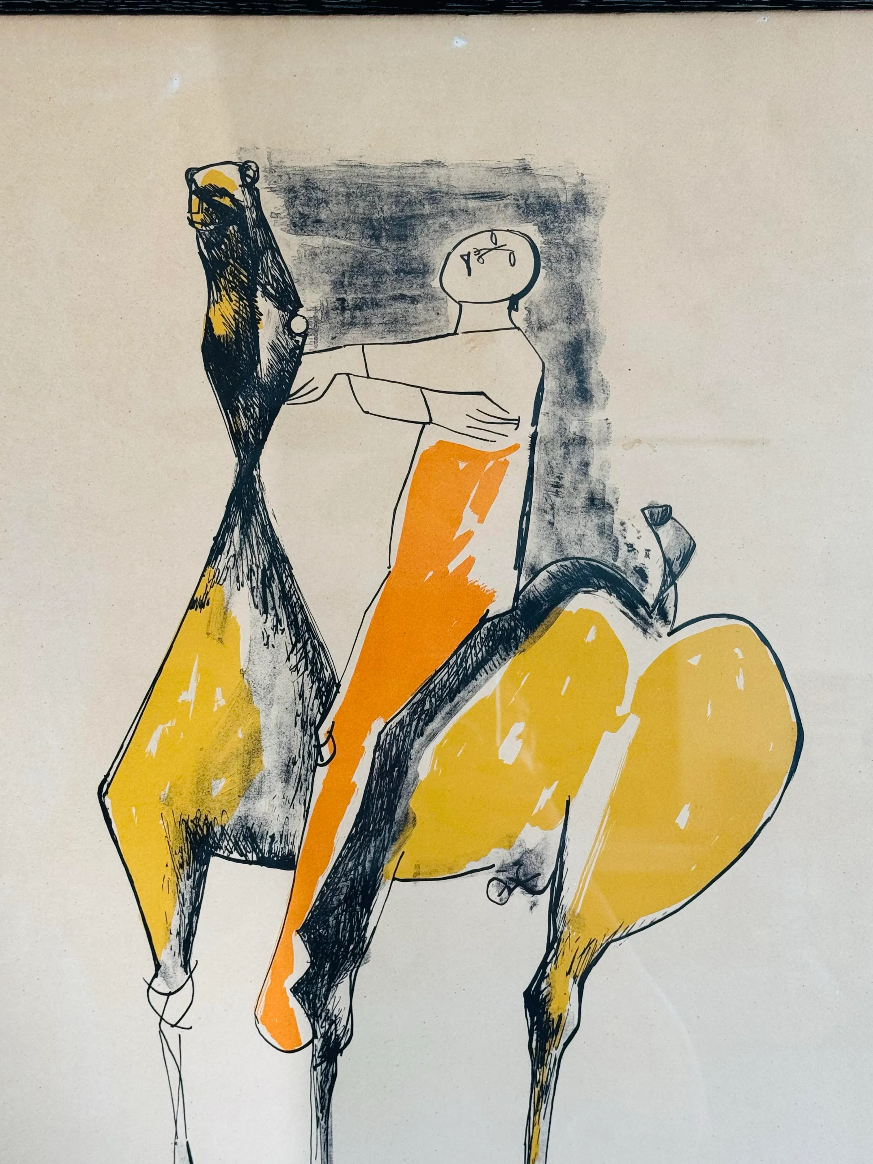 Rider and Horse Lithograph by Marino Marini, 1952 | Chairish