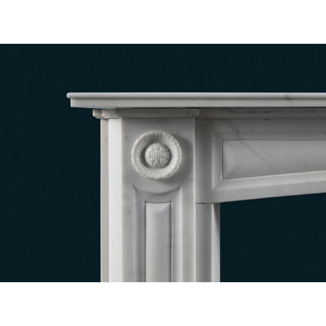 English Regency Carrara Marble Fireplace Surround For Sale - Image 4 of 6
