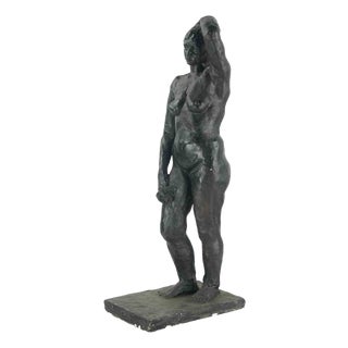 Anton Russev, Nude of Woman, 1960s, Chalk Sculpture For Sale