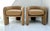 Vintage Low Back Barrel Club Chair in Camel Velvet - Set of 2 For Sale - Image 4 of 10
