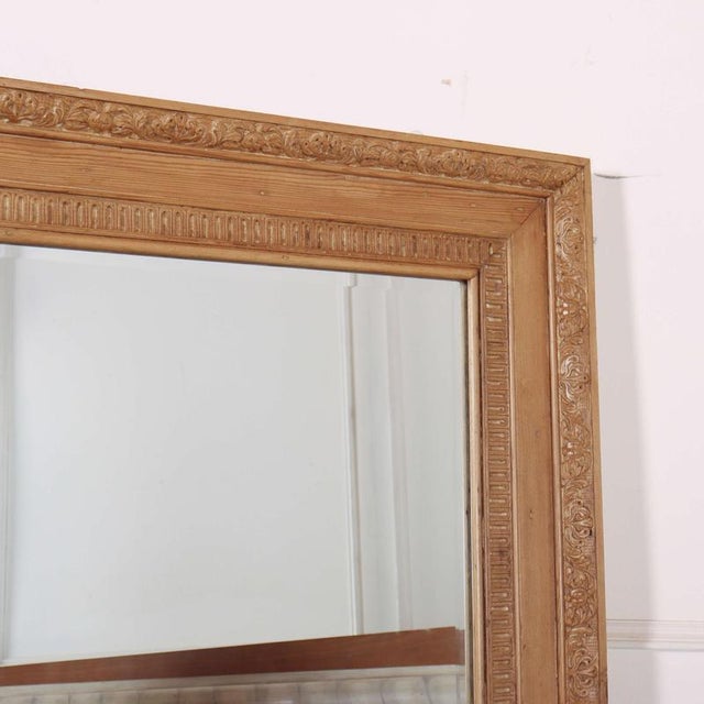 Large Vintage Carved Pine Mirror For Sale - Image 3 of 7