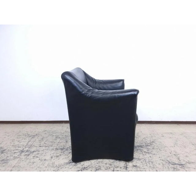 Black Leather Armchair by Mario Bellini for Cassina For Sale - Image 11 of 13