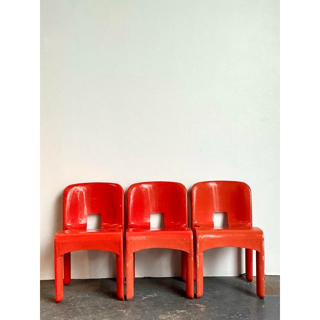 Vintage Joe Colombo Molded Resin Chairs - Set of Three For Sale - Image 9 of 12