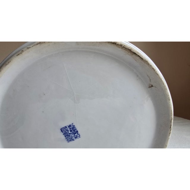 Pair of Early 20th Century Antique Asian Blue & White Temple Jars Phoenix Dragon For Sale - Image 10 of 12