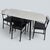 Mid-Century Space Age Monochrome Formica Drop Leaf Extending Dining Table and Chairs, 1960s For Sale - Image 3 of 11