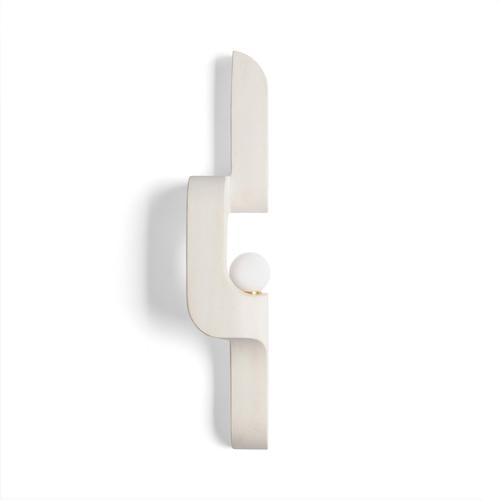 Serpentine sconce in saint raphael limestone by farrah sit. Dimensions: w 10.2 x d 10.2 x h 53.3 cm. Materials: saint...