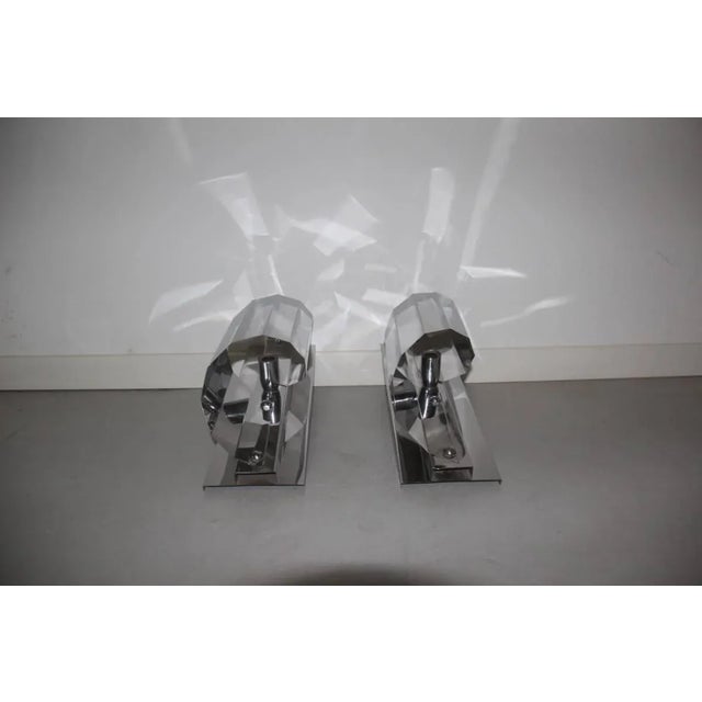 Large Stainless Steel Spiral Wall Lights, 1970s, Set of 2 For Sale - Image 4 of 6