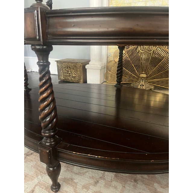 English Revival Two-Tier Walnut Table With Barley Twist Legs For Sale In Greensboro - Image 6 of 13