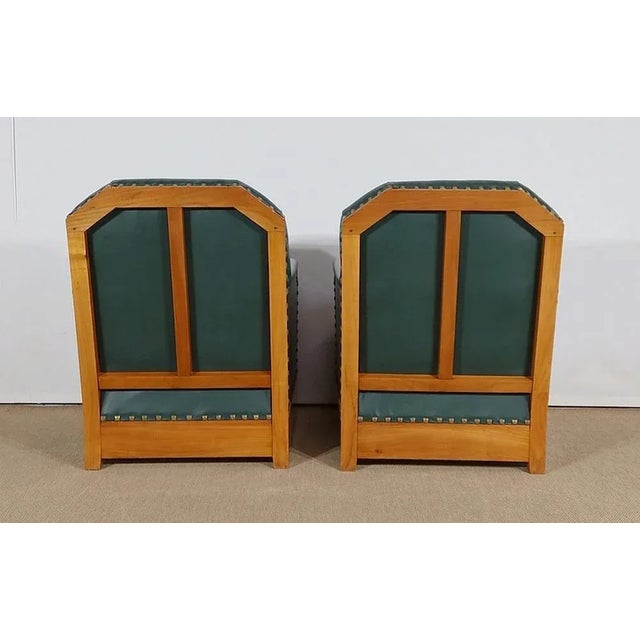 Wood Set of Art Deco Armchairs in Solid Cherry, Early 20th Century For Sale - Image 7 of 18