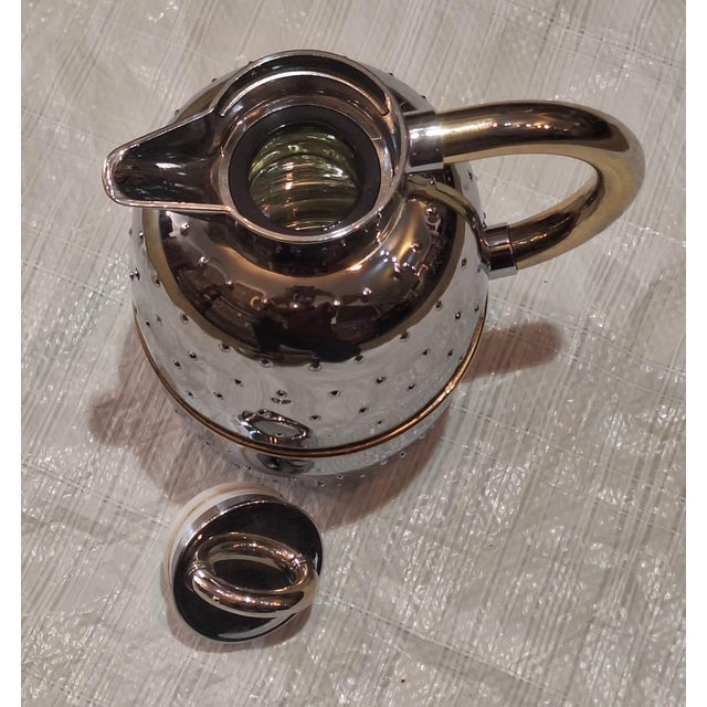Vintage Chrome Hammered Insulated Coffee & Tea Server, Made in Taiwan, C. 1980s For Sale - Image 10 of 11