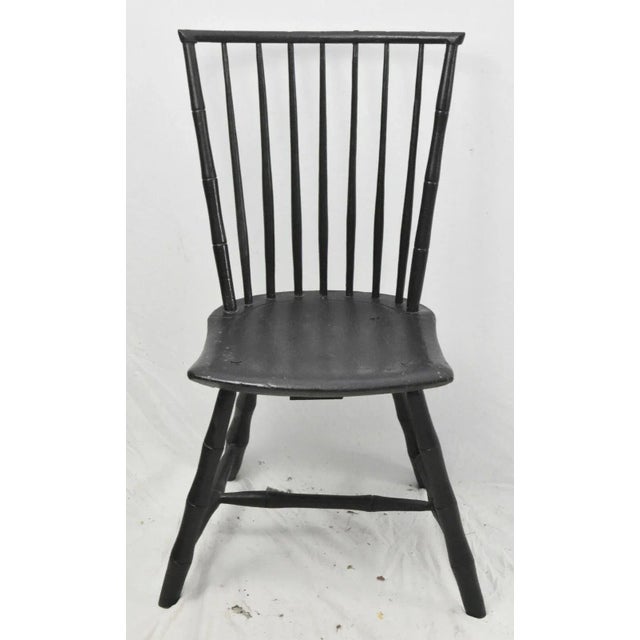 Artisan Benchmade Birdcage Style Black Windsor Chair For Sale - Image 9 of 9
