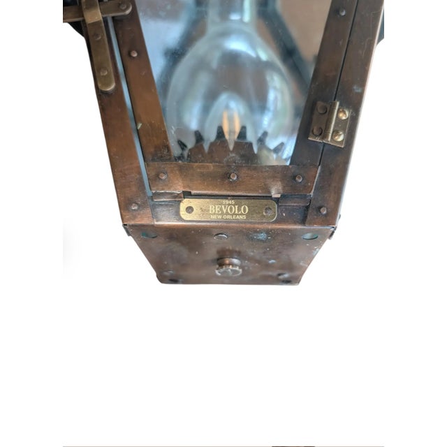 Mid-20th Century Bevolo French Quarter Copper Yoke Pendant Lanterns - A Pair For Sale - Image 6 of 18