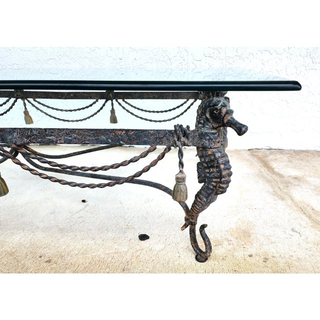 Vintage Patinated Seahorse & Starfish Coffee Table For Sale In Miami - Image 6 of 10