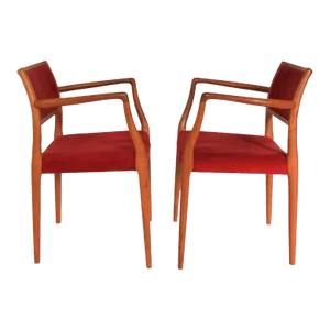 Model 65 Teakwood Dining Chairs by J. L. Moller Denmark