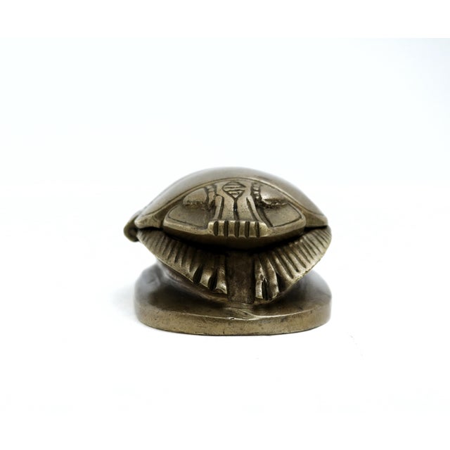 Brass Vintage Brass Scarab Trinket Box For Sale - Image 8 of 12
