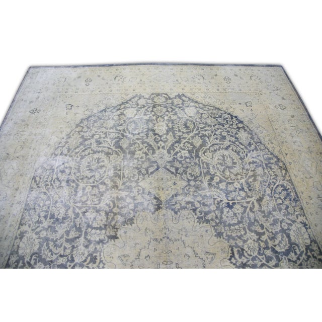 1960s Vintage Gray & Beige Rug For Sale - Image 4 of 7