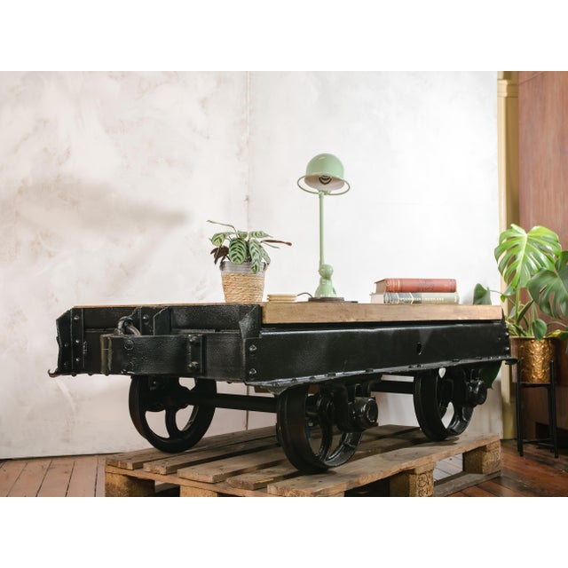 Vintage French Mining Cart Coffee Table, 1920s For Sale - Image 9 of 18