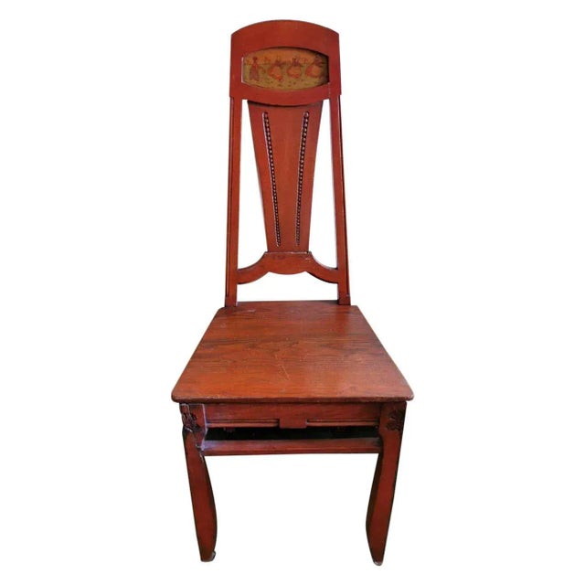 Art Deco Austrian Chair With Painted Panel For Sale - Image 13 of 13