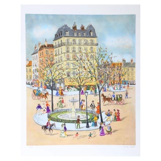 Claude Tabet Fountain Lithograph For Sale