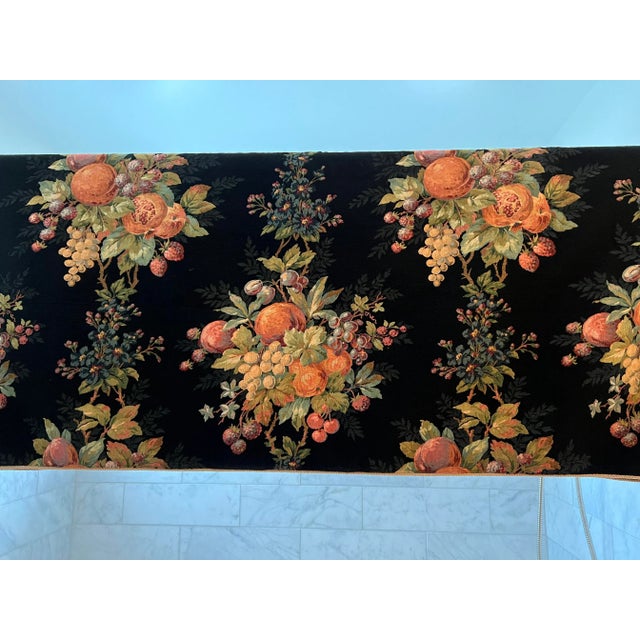 1970s Vintage Decor of France Tapestry Card Table Sized Fruit Tablecloth For Sale - Image 5 of 13