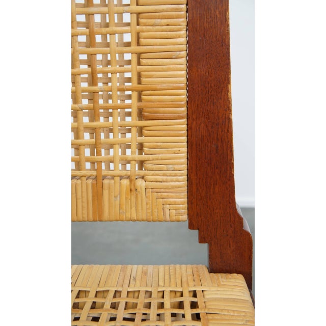 Art Deco Dining Chairs with Wicker Seat and Backrest, Set of 4 For Sale - Image 11 of 18