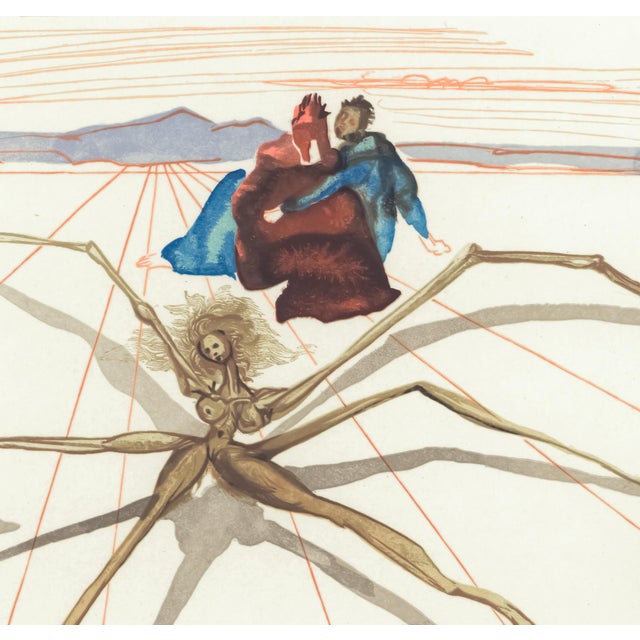 Salvador Dalí 1963 Dalí Divine Comedy Engraving Purgatoire Chant 12 "Arachné" (Arachne) For Sale - Image 4 of 9