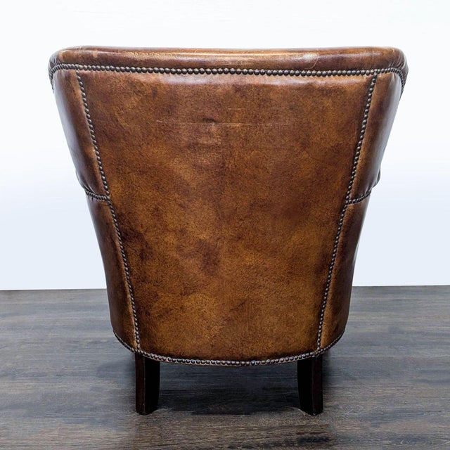 2010s Restoration Hardware Professor Leather Lounge Chair For Sale - Image 5 of 11