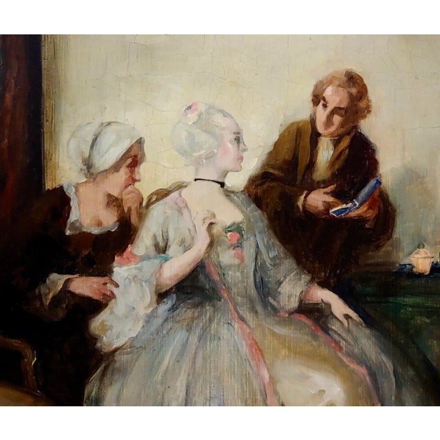 Alfred De Dreux 19th Century Woman in a French Interior -Oil Painting For Sale - Image 4 of 10