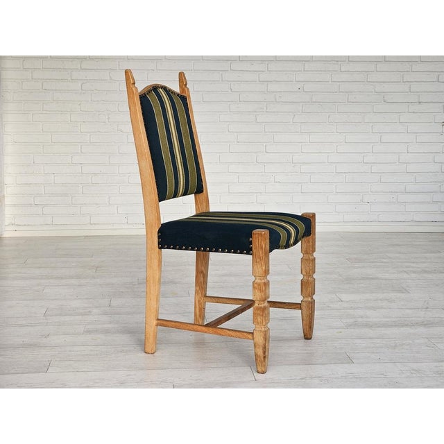Wood Danish Dining Chairs in Furniture Wool, 1970s, Set of 6 For Sale - Image 7 of 18