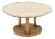 travertine Top Horn Like Pillars Tripod Base Round Coffee Table For Sale