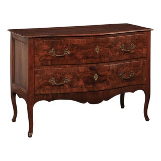 18th C. Italian Serpentine 2-Drawer Chest For Sale