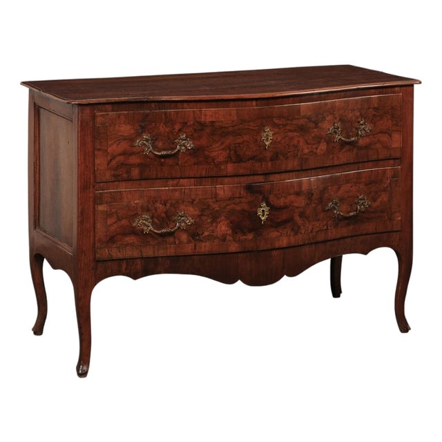 18th C. Italian Serpentine 2-Drawer Chest For Sale