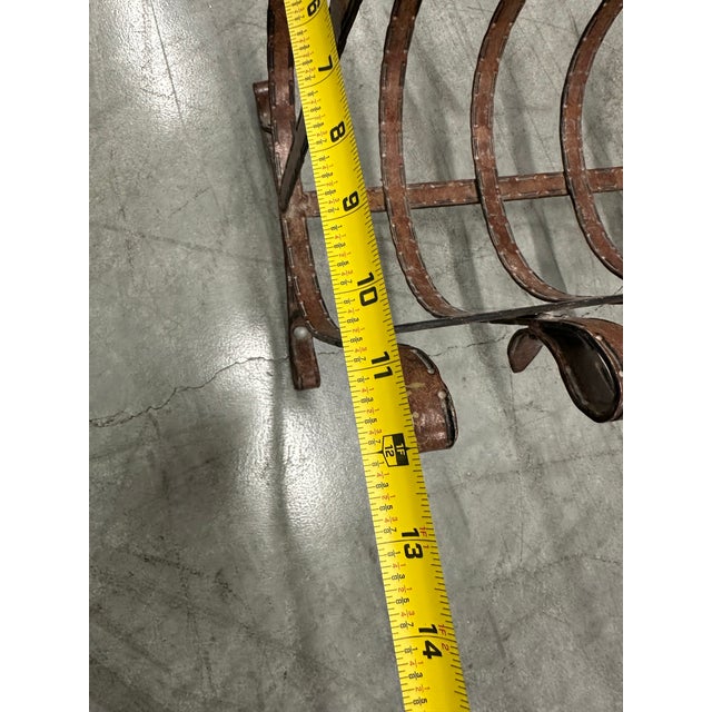 Metal 1960s Faux Equestrian Leather Belt, Iron Magazine Rack For Sale - Image 7 of 12