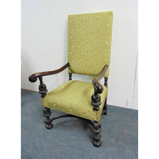 Victorian Carved Oak Throne Style Chair For Sale - Image 9 of 9