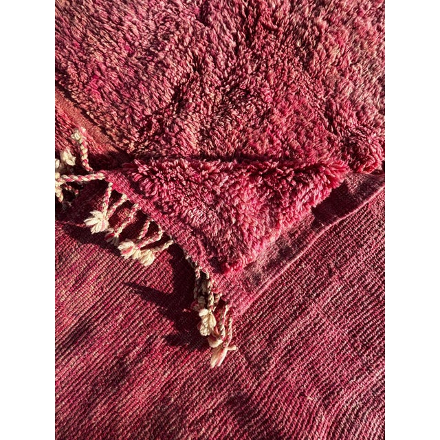 Moroccan Checkered Pink Wool Rug For Sale - Image 11 of 14