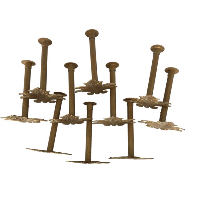 Set of 10 Vintage Hollywood Regency Gilt Acanthus Leaf Curtain Tiebacks – Neoclassical Decorative Hardware Drapery Holdbacks For Sale - Image 12 of 12