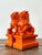 Vintage Lacquered Orange Foo Dogs - A Pair For Sale - Image 12 of 12