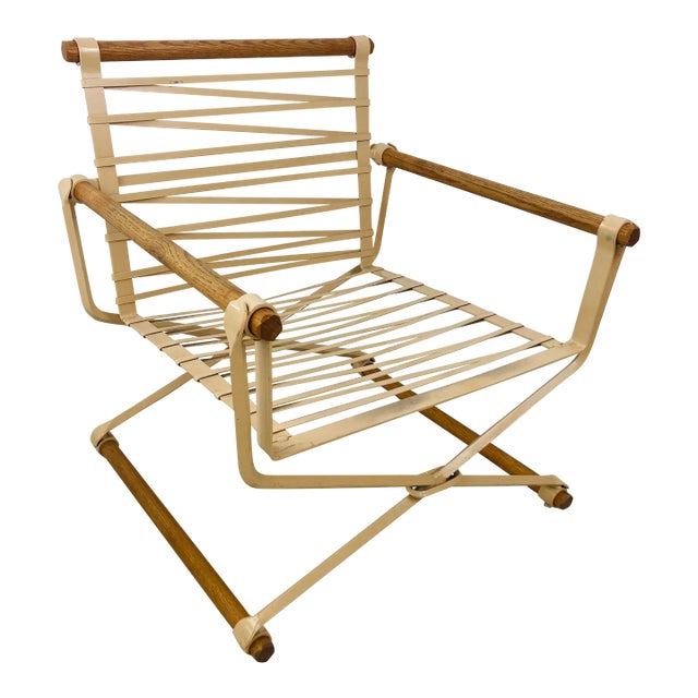 Vintage Iron and wood Chair Attributed to Cleo Baldon For Sale