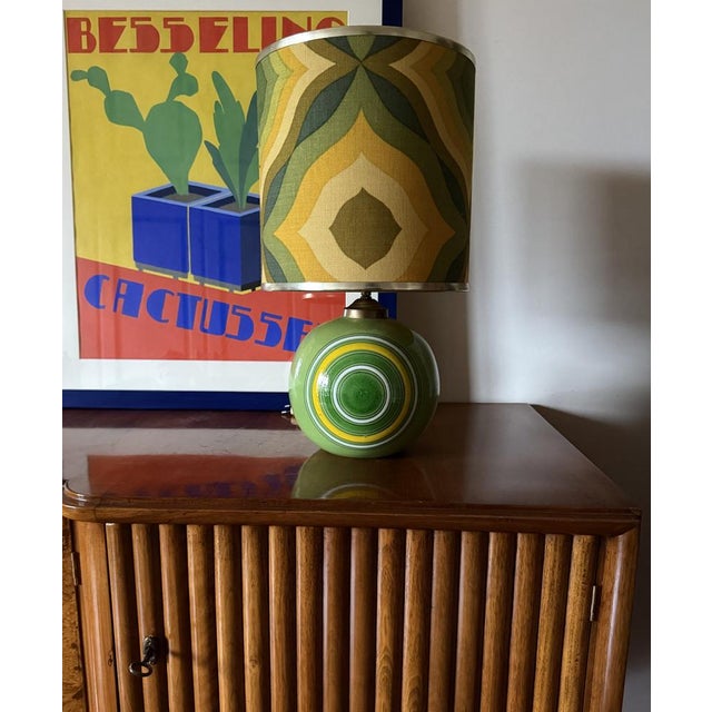 Space Age Green Ceramic Table Lamp, Italy, 1960s For Sale - Image 4 of 15